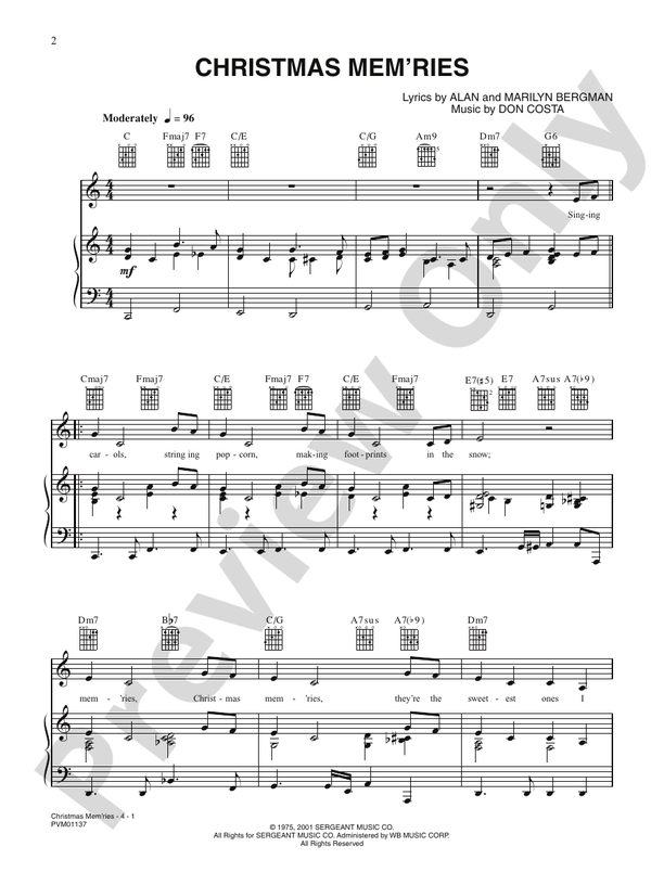 Christmas Mem'rie- PVG - Barbra Streisand (Digital Download)