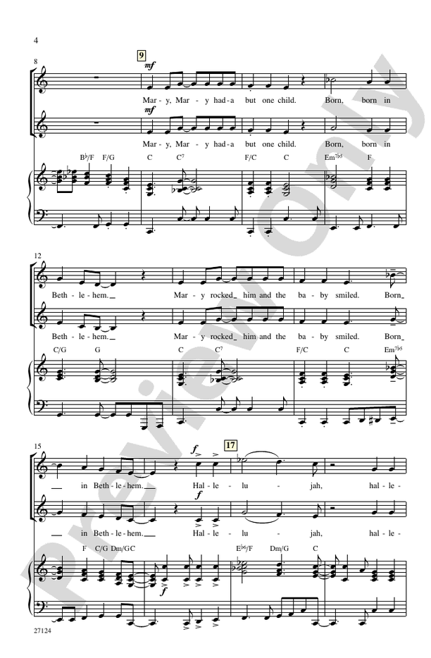 Mary, Mary Had-A But One Child – 2-Part Choral Octavo (Digital Download)