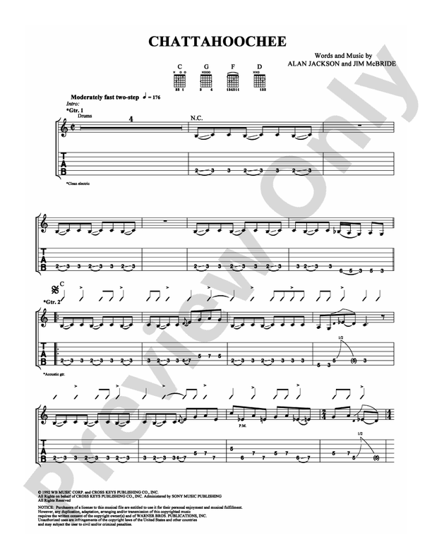 Chattahoochee - Guitar TAB (Digital Download)
