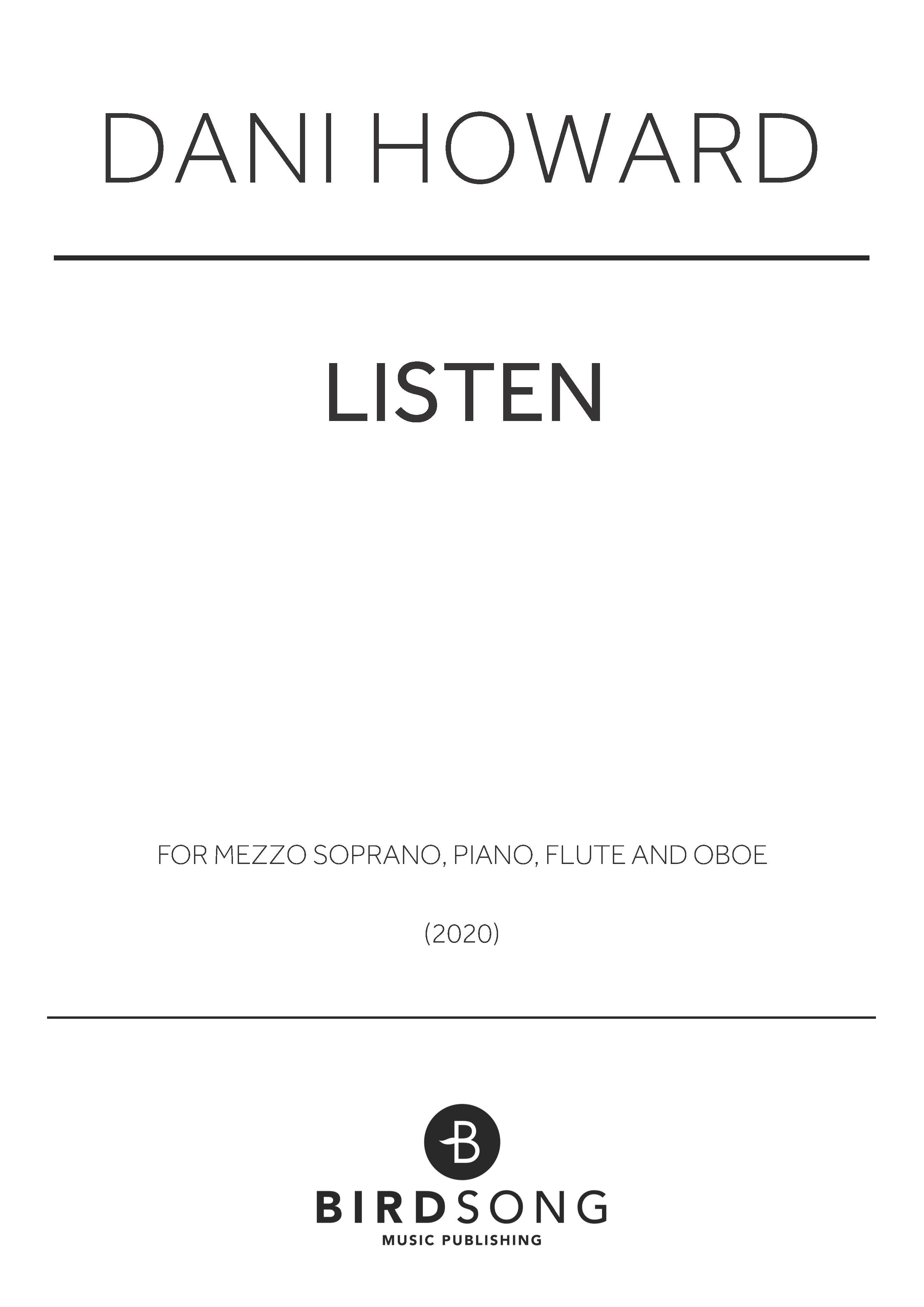 Listen - Voice/Piano/Flute/Oboe (Digital Download)