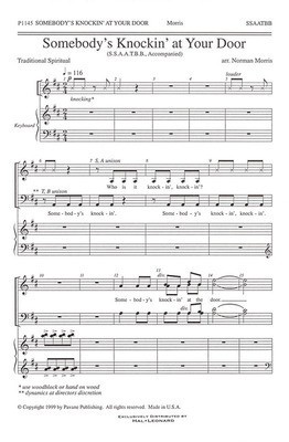 Somebody's Knockin' at Your Door - SATB Norman Morris Pavane Publishing Choral Score Octavo