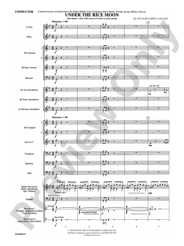 Under the Rice Moon - Concert Band Conductor Score & Parts (Digital Download)
