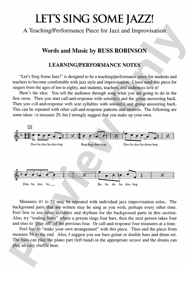 Let's Sing Some Jazz! – SATB Choral Octavo (Digital Download)