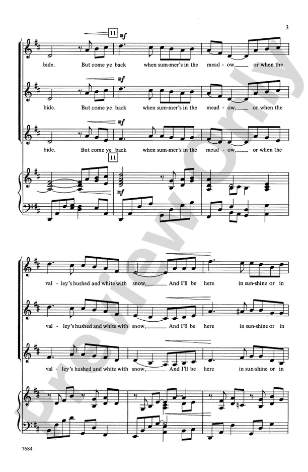 Danny Boy – SSA Choral Octavo (Digital Download)