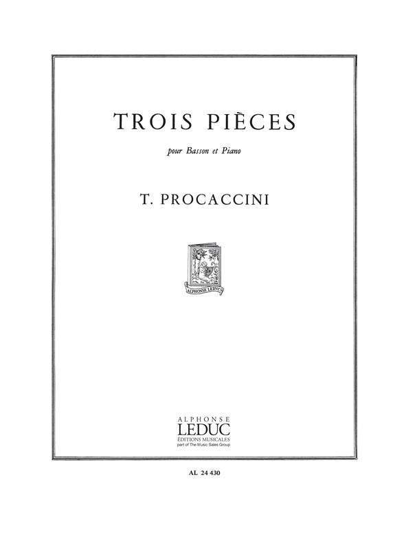 Procaccini - 3 Pieces - Bassoon/Piano Accompaniment Leduc AL24430