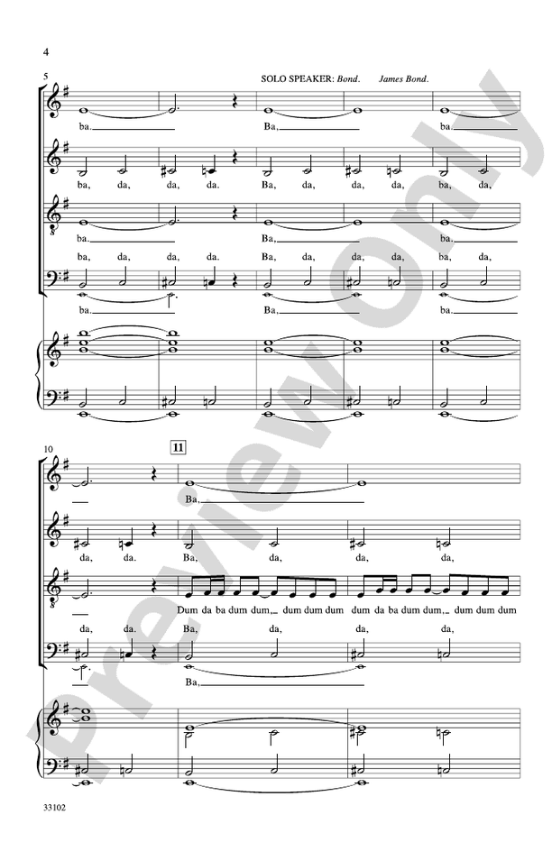 James Bond Theme – SATB Choral Octavo (Digital Download)