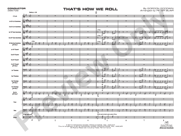 That's How We Roll (Grade 2) - Jazz Ensemble Conductor Score & Parts(Digital Download)