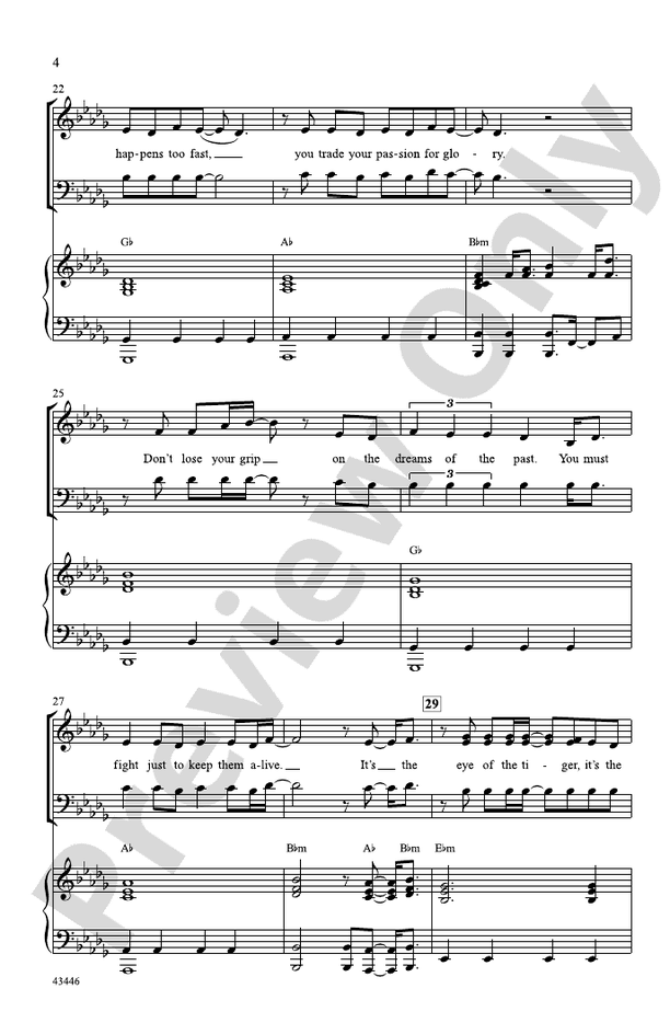 Eye of the Tiger – SAB Choral Octavo (Digital Download)