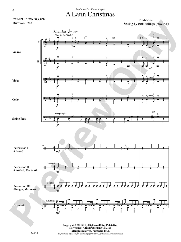 A Latin Christmas – String Orchestra Conductor Score & Parts (Digital Download)