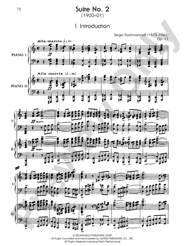Suite No. 2, Opus 17 - I. Introduction - 2 Pianos, 4 Hands (Digital Download)
