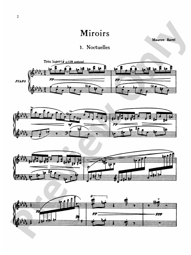 Ravel - Miroirs - Piano Solo (Digital Download)