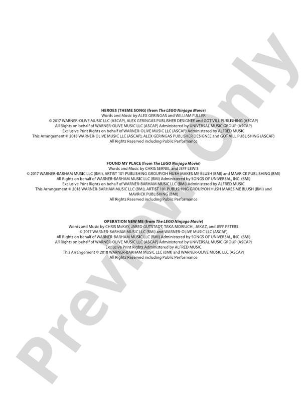 The LEGO Ninjago Movie: Selections from the Motion Picture Soundtrack - Concert Band Conductor Score & Parts (Digital Download)