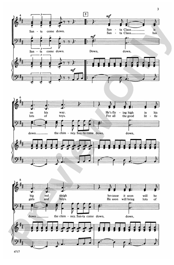 Down, Down the Chimney – SATB Choral Octavo (Digital Download)