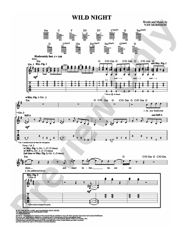 Wild Night - Guitar TAB (Digital Download)