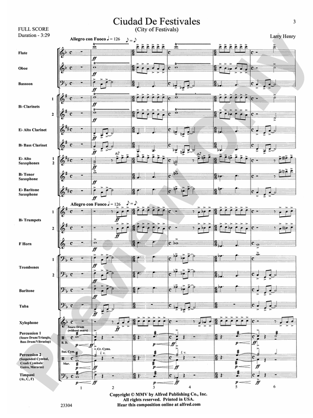 Ciudad de Festivales - Concert Band Conductor Score & Parts (Digital Download)