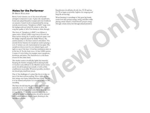 Symphony in Riffs (Grade 3.5) - Jazz Ensemble Conductor Score & Parts (Digital Download)