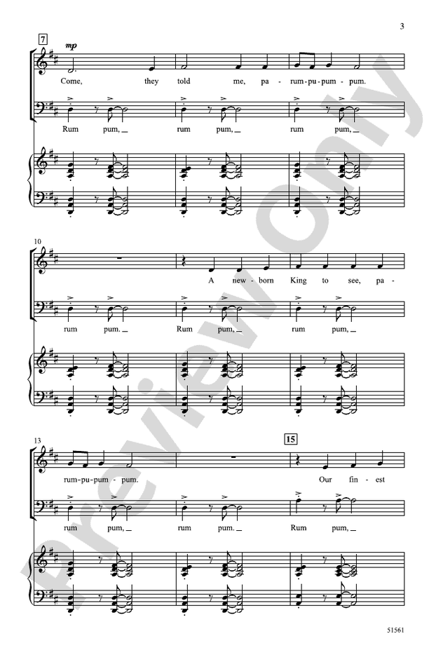 The Little Drummer Boy - SAB Choral Octavo (Digital Download)