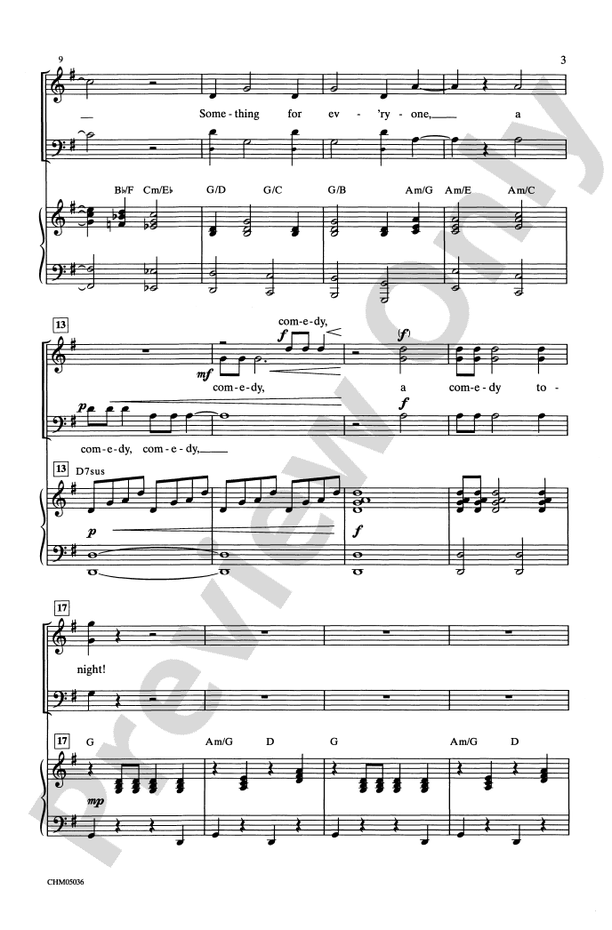 Comedy Tonight – 3-Part Mixed Choral Octavo (Digital Download)