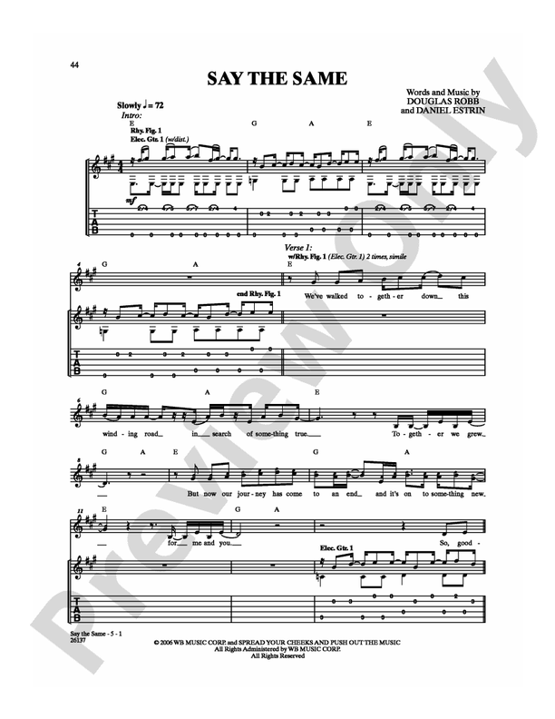 Say the Same - Guitar TAB (Digital Download)