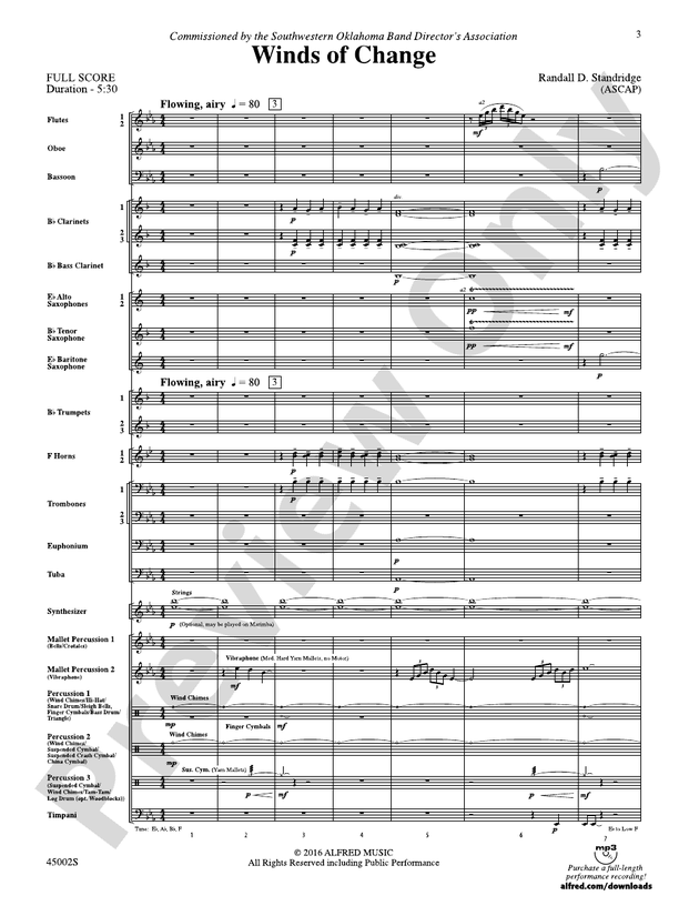 Winds of Change - Concert Band Conductor Score & Parts (Digital Download)