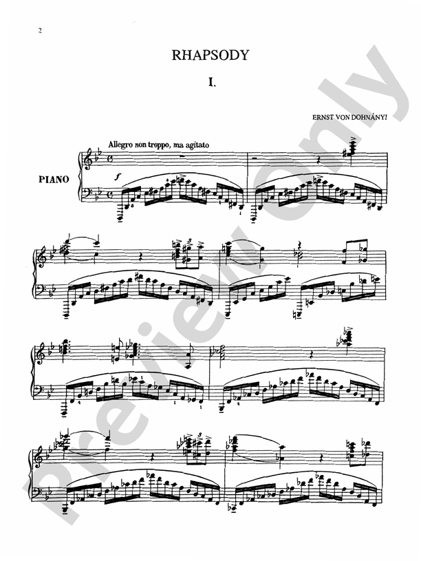 Dohnanyi - Four Rhapsodies, Op. 11 - Piano Solo (Digital Download)