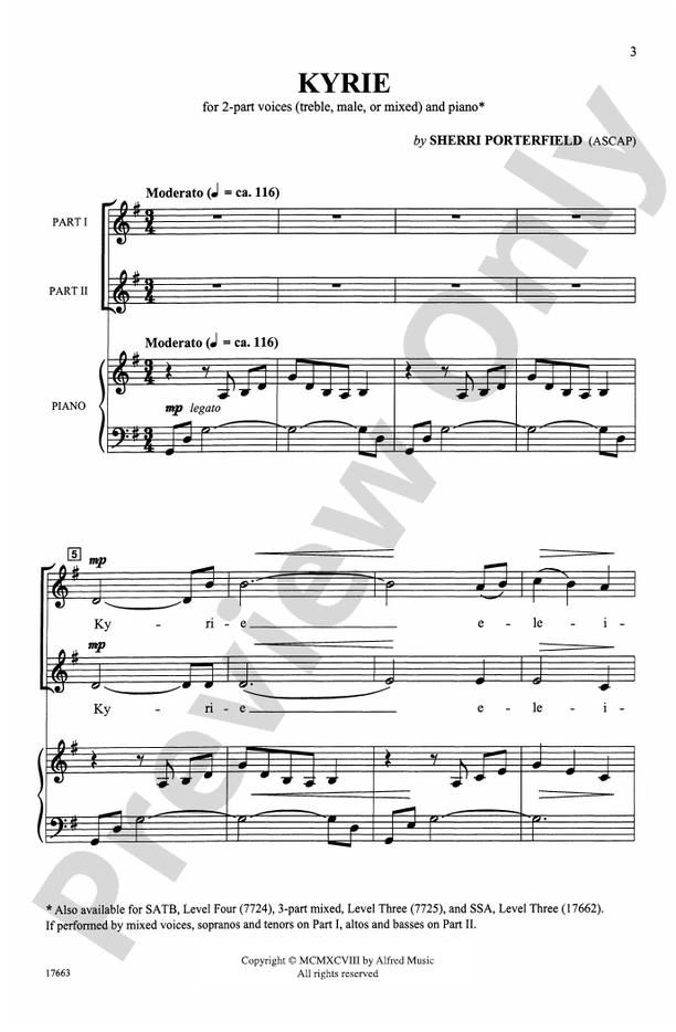 Kyrie – 2-Part (any combination) Choral Octavo (Digital Download)