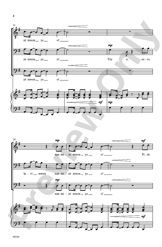 Fèy O! - TBB Choral Octavo (Digital Download)