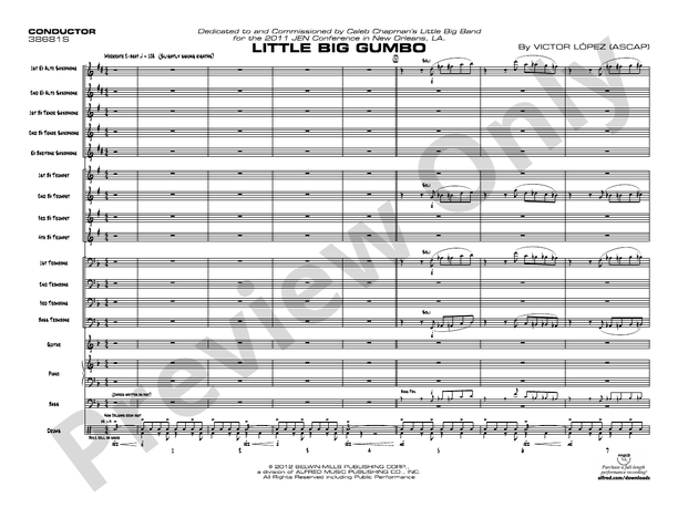 Little Big Gumbo - Jazz Ensemble Conductor Score & Parts (Digital Download)