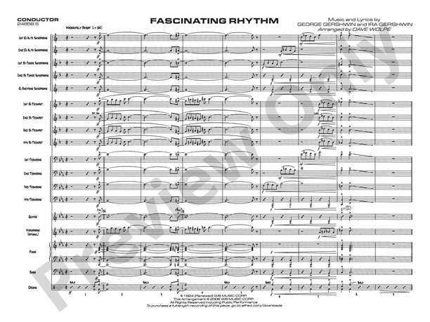 Fascinating Rhythm (Grade 4) - Jazz Ensemble Conductor Score & Parts(Digital Download)