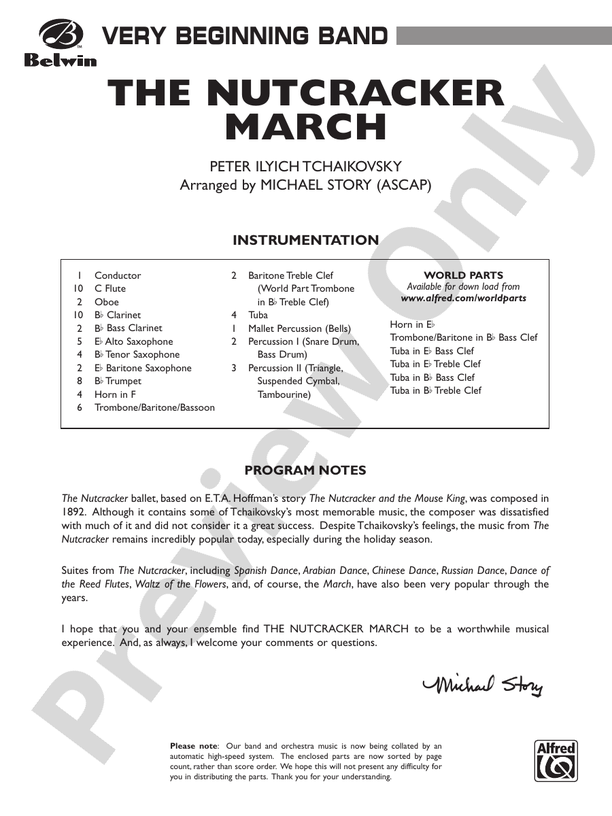 The Nutcracker March - Concert Band Conductor Score & Parts (Digital Download)
