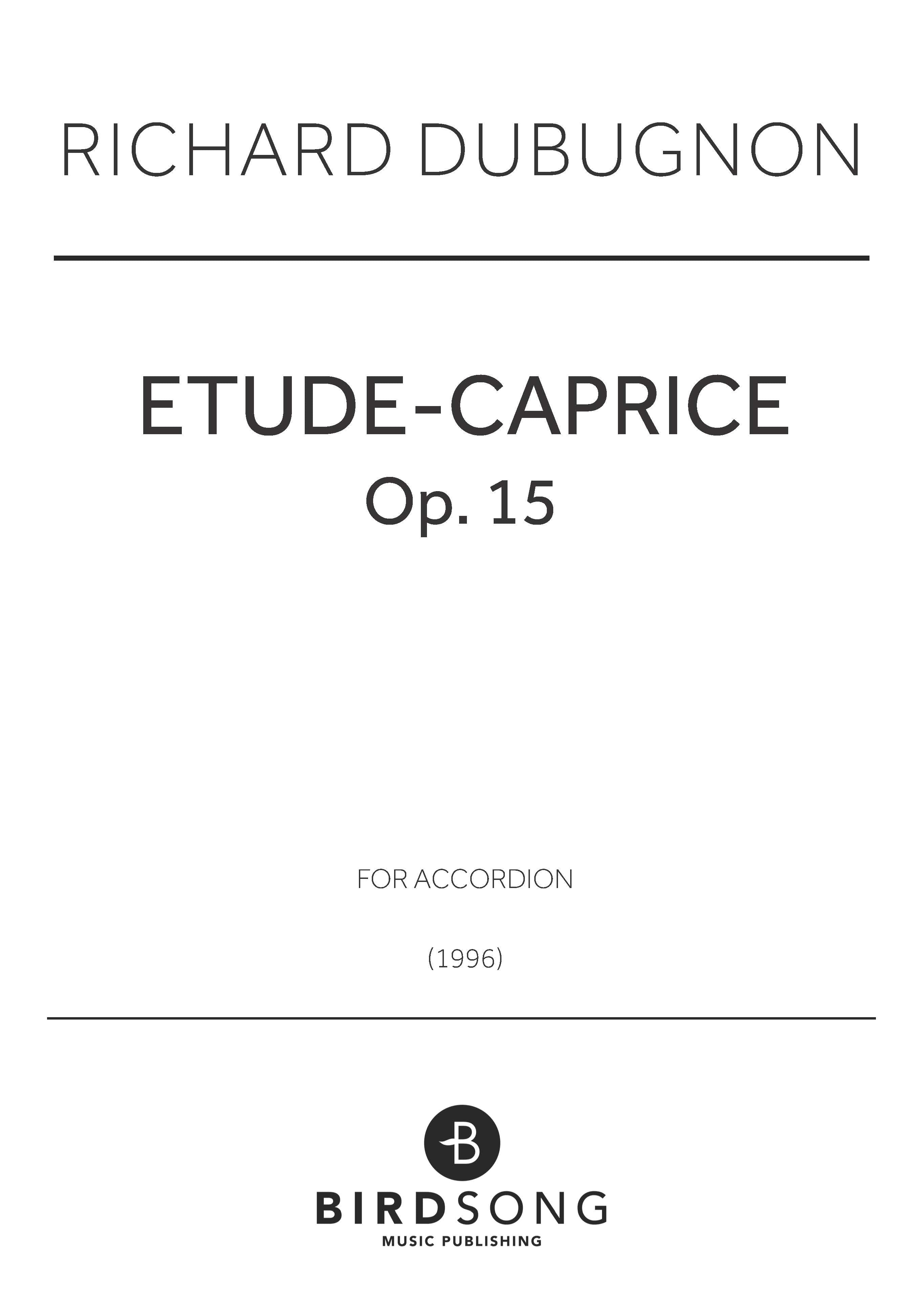 Etude-Caprice - Richard Dubugnon - Accordion (Digital Download)