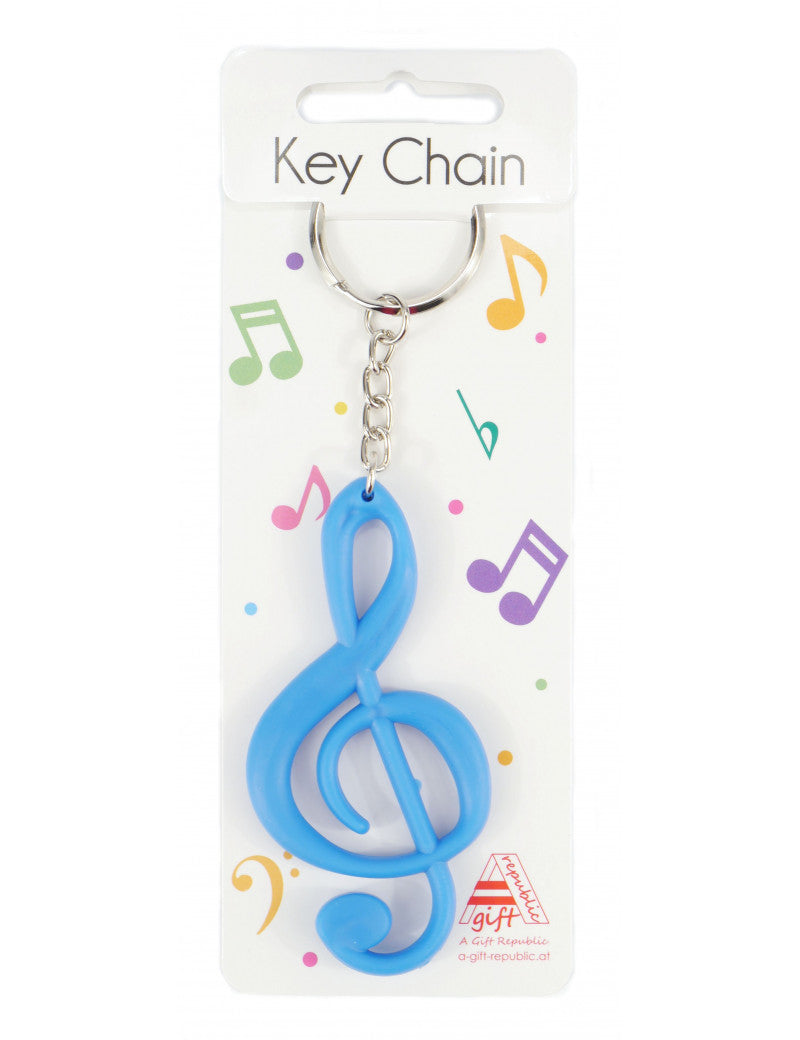 Treble Clef Keyring Black Rubber