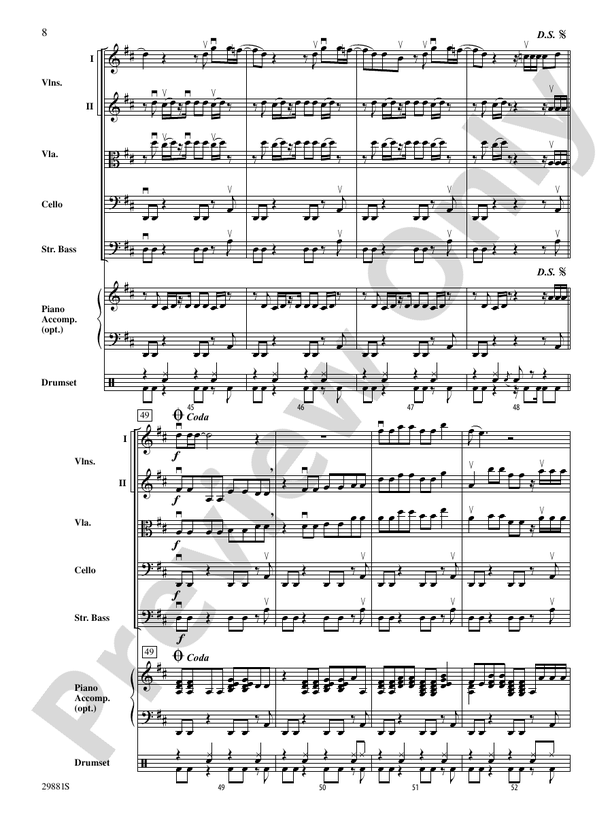 Clumsy (as recorded by Fergie on the album The Dutchess) - String Orchestra Conductor Score & Parts (Digital Download)