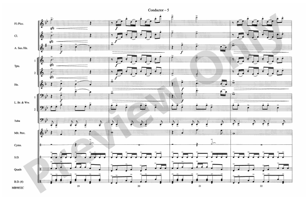 Fox Sports Themes – Marching Band Conductor Score & Parts (Digital Download)