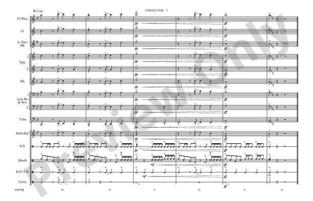 Escape (from Guardians of the Galaxy) – Marching Band Conductor Score & Parts (Digital Download)