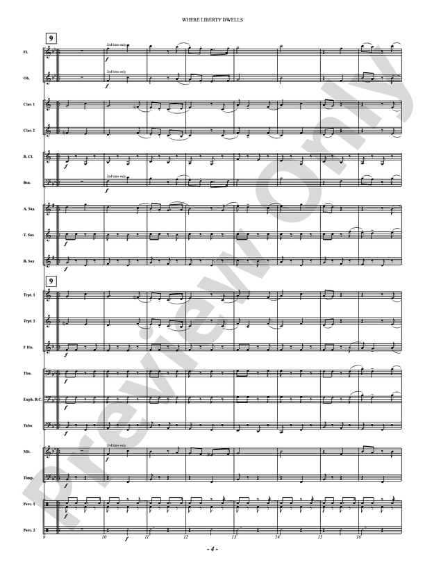 Where Liberty Dwells (March) - Concert Band Conductor Score & Parts(Digital Download)