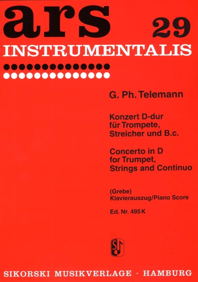 Concerto in Dmaj for Trumpet/Strings/Piano - Telemann - Sikorski