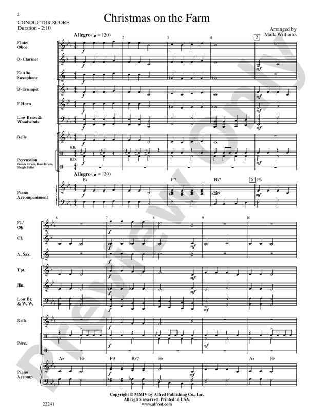 Christmas on the Farm - Concert Band Conductor Score & Parts (Digital Download)
