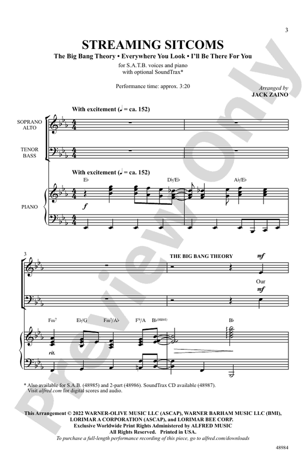 Streaming Sitcoms - SATB Choral Octavo (Digital Download)