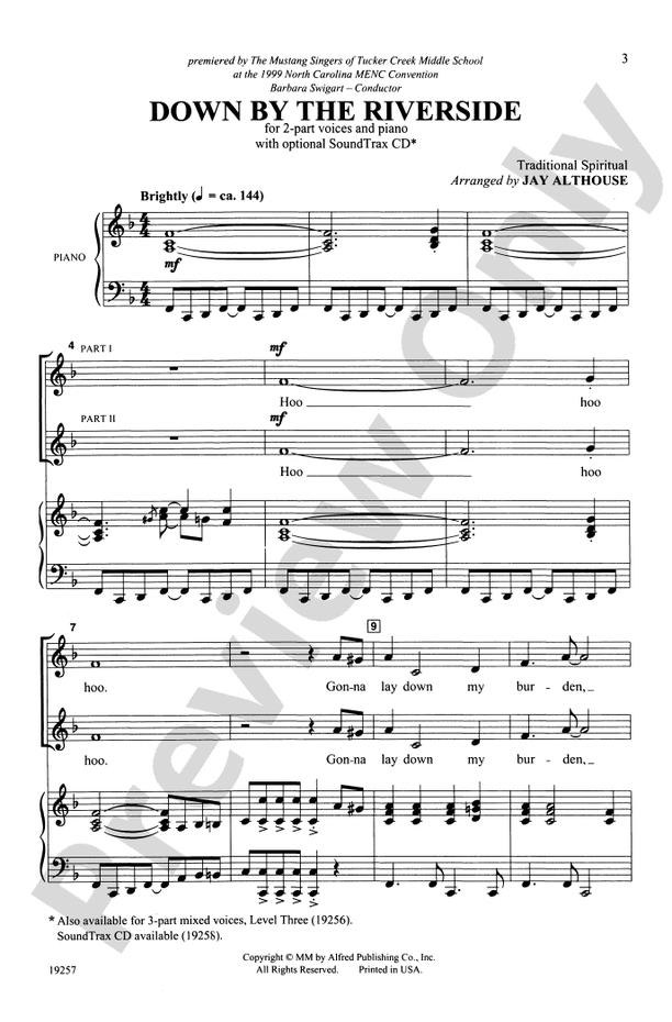 Down by the Riverside – 2-Part (with Opt. Staging) Choral Octavo (Digital Download)