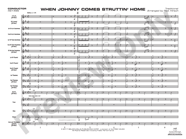 When Johnny Comes Struttin' Home – Jazz Ensemble Conductor Score & Parts (Digital Download)
