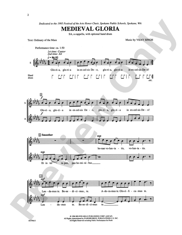 Medieval Gloria – SA, a cappella Choral Octavo (Digital Download)