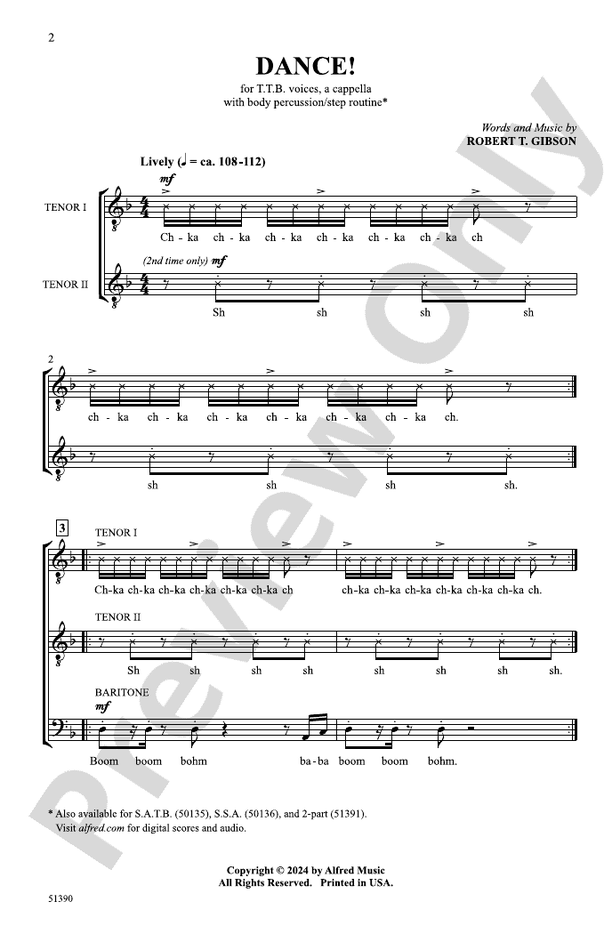 Dance! - TTB, a cappella Choral Octavo (Digital Download)