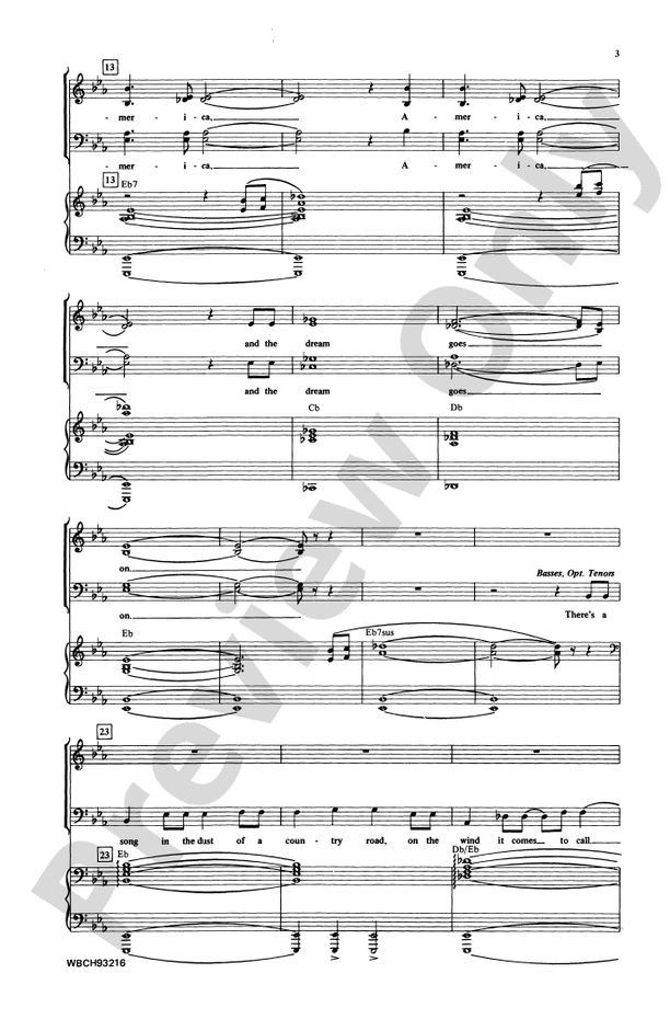 America ... the Dream Goes On - SATB Choral Octavo (Digital Download)