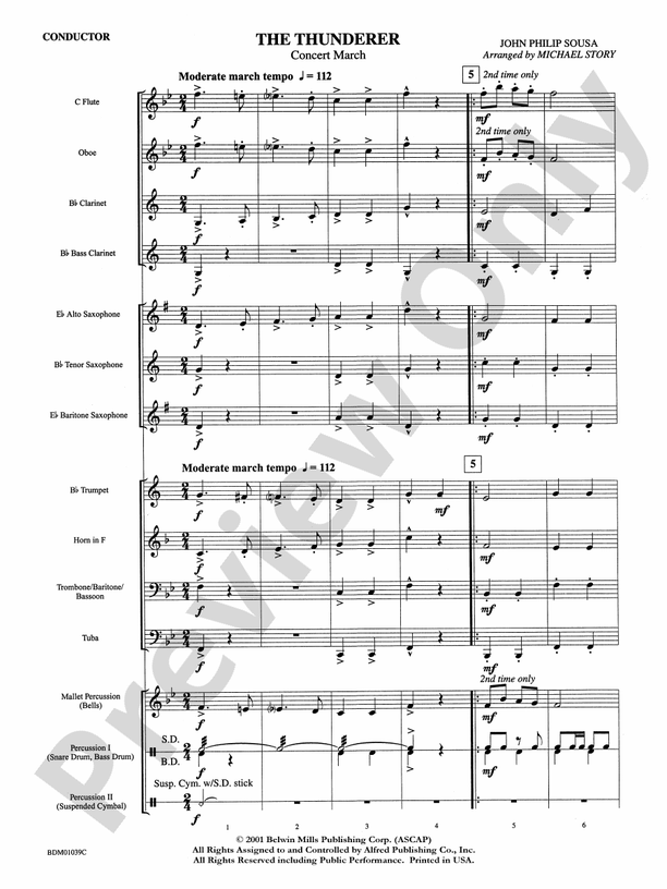 The Thunderer - Concert Band Conductor Score & Parts (Digital Download)
