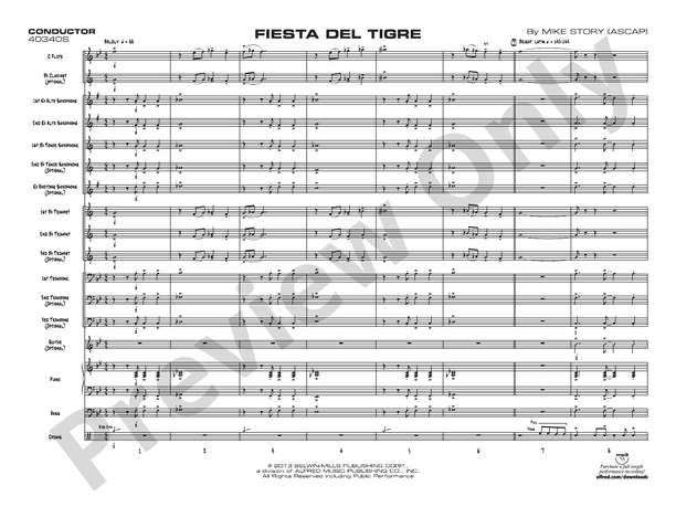 Fiesta del Tigre – Jazz Ensemble Conductor Score & Parts (Digital Download)