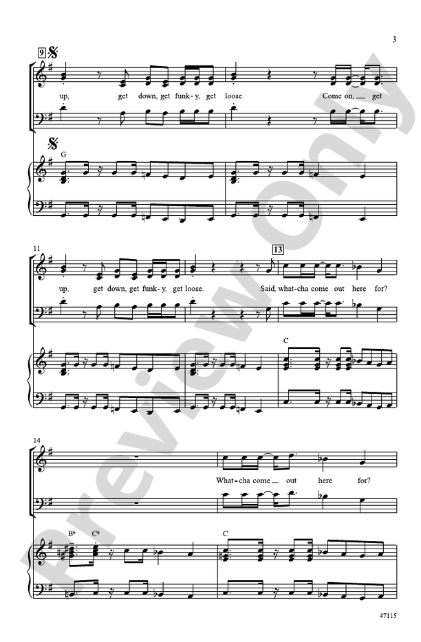 Get Up, Get Down, Get Funky, Get Loose – 3-Part Mixed Choral Octavo (Digital Download)