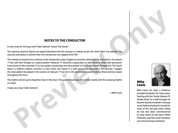 Calle Caliente - Jazz Ensemble Conductor Score & Parts (Digital Download)