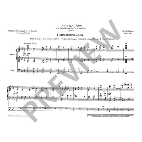 Boellman - Suite Gothique Op25 - Organ Schott ED7647