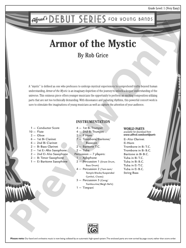 Armor of the Mystic - Concert Band Conductor Score & Parts (Digital Download)